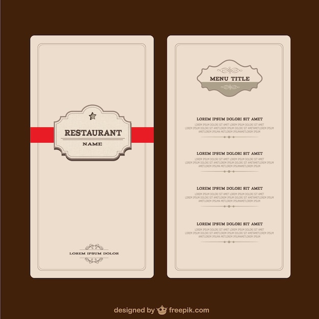 Free Vector elegant restaurant menu