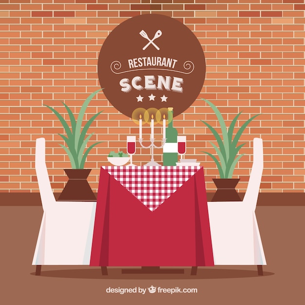 Free Vector elegant restaurant scene background