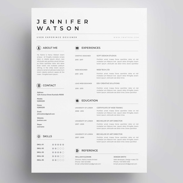 Free vector elegant resume template