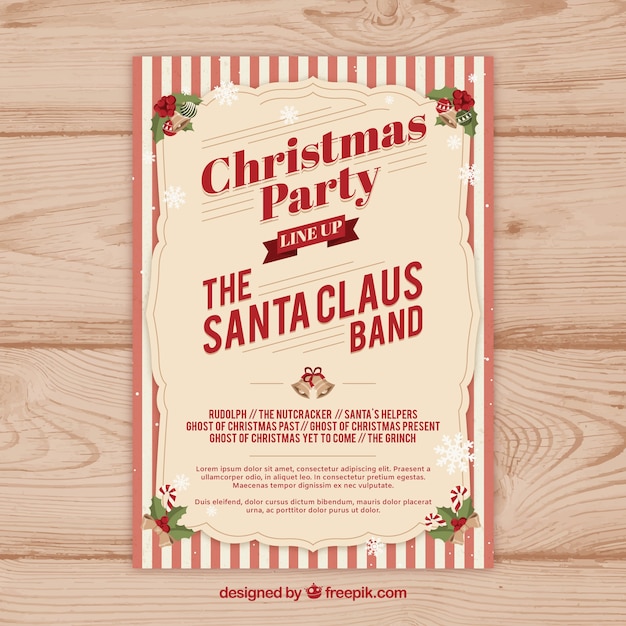 Elegant retro christmas party poster