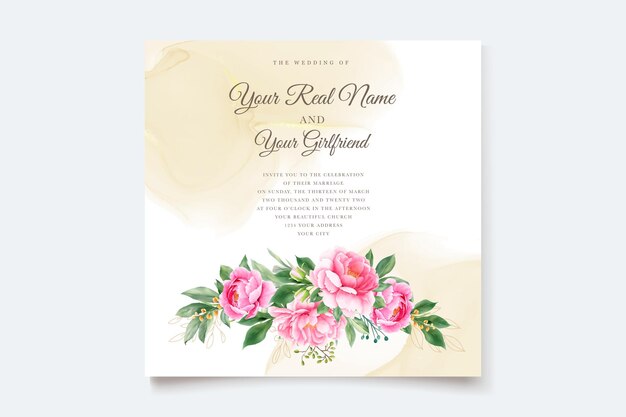 elegant roses and peonies floral card set