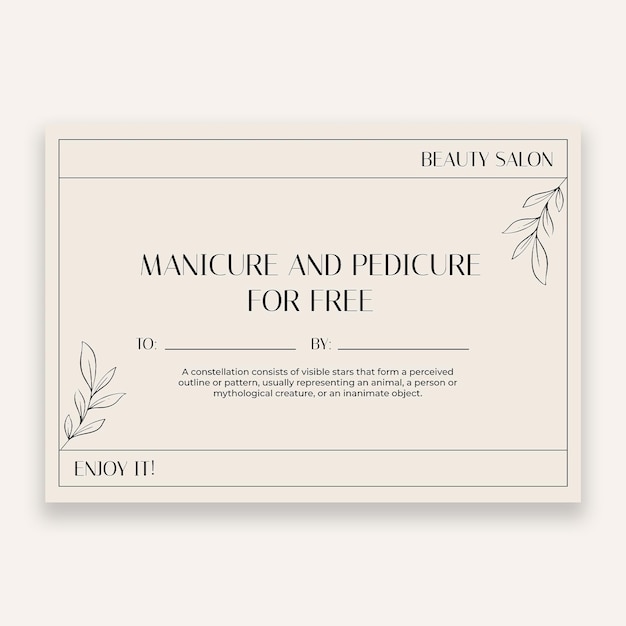 Elegant salon gift certificate