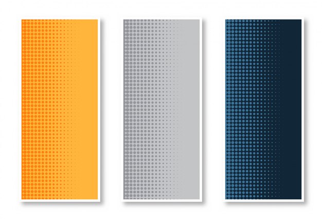 Elegant set of halftone vertical banner background