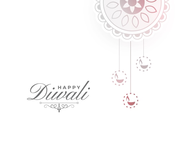 Free vector elegant shubh diwali 2024 festive white background