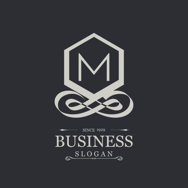 Free Vector elegant silver logo with the letter m