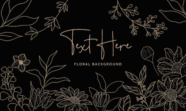 elegant and simple monoline floral background template