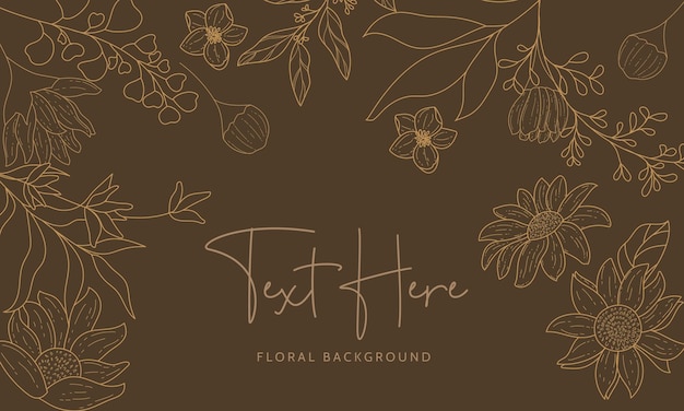 elegant and simple monoline floral background template