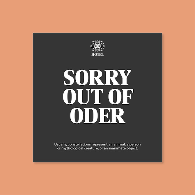 Elegant simple service interruption out of order sign