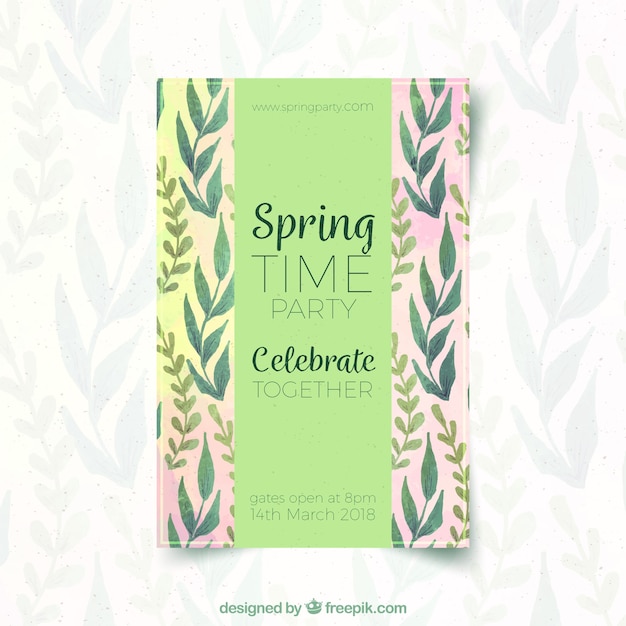 Free vector elegant spring party flyer