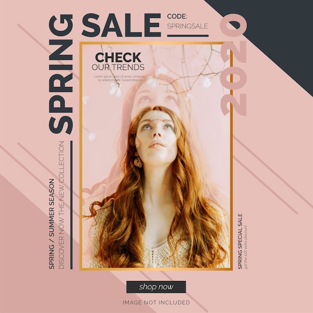 Elegant spring sale banner template