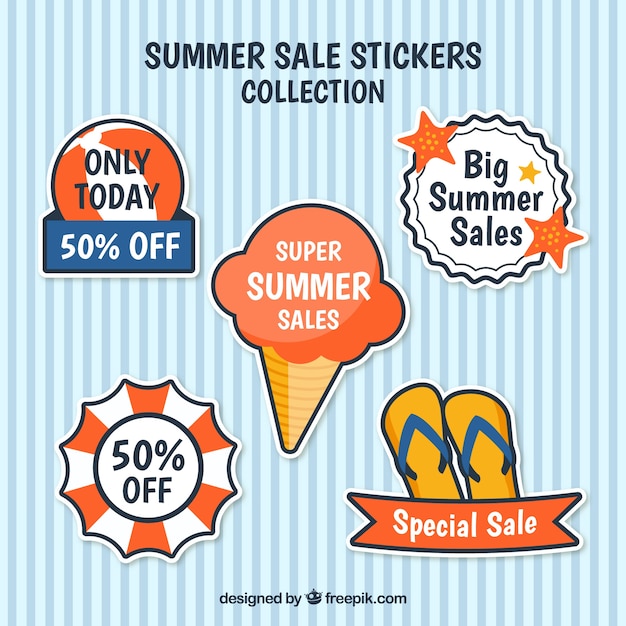 Elegant stickers for summer sales