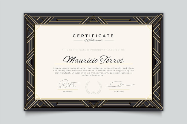 Elegant style certificate template