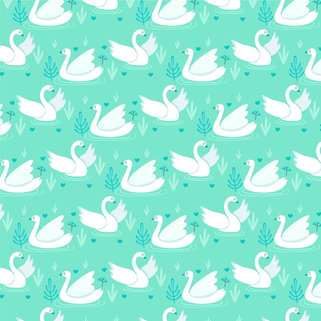 Free Vector elegant swan pattern concept