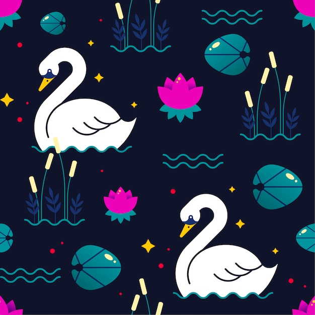 Elegant swan pattern concept