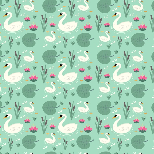 Elegant swan pattern concept