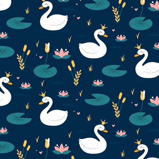 Elegant swan pattern concept