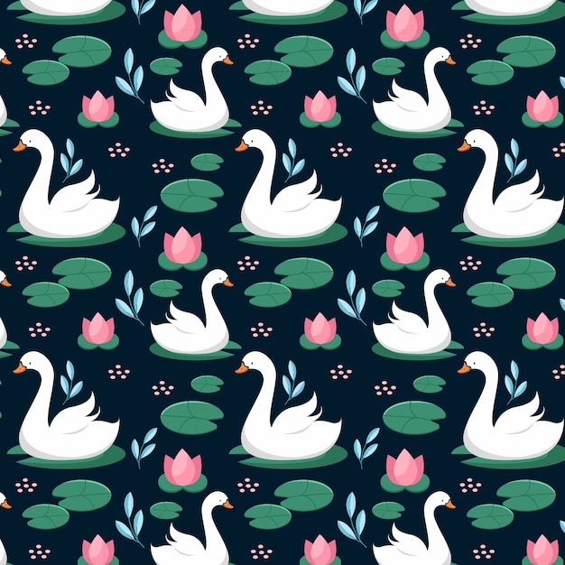 Free Vector elegant swan pattern