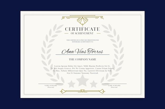 Elegant template professional certificate