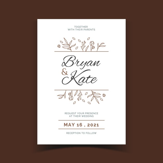 Elegant template wedding invitation