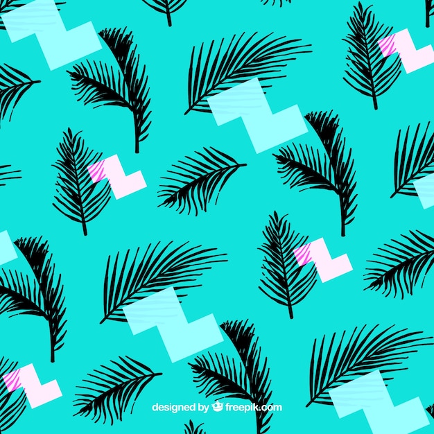 Free vector elegant tropical pattern with vintage style