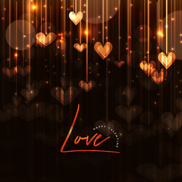 Free Vector elegant valentine background with lighting effect