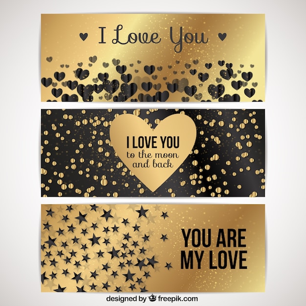 Free vector elegant valentines day banner collection