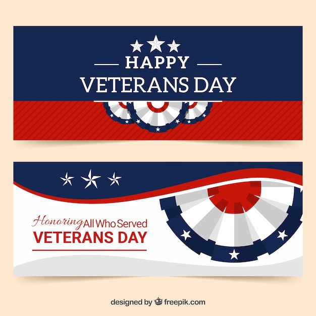 Elegant veterans day banners