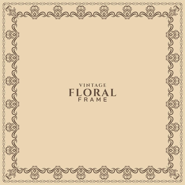 Elegant vintage floral frame decorative background