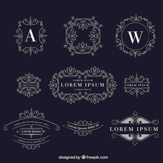 Free Vector elegant vintage ornament collection