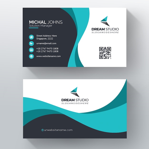 Free Vector elegant visit card illustration free vector