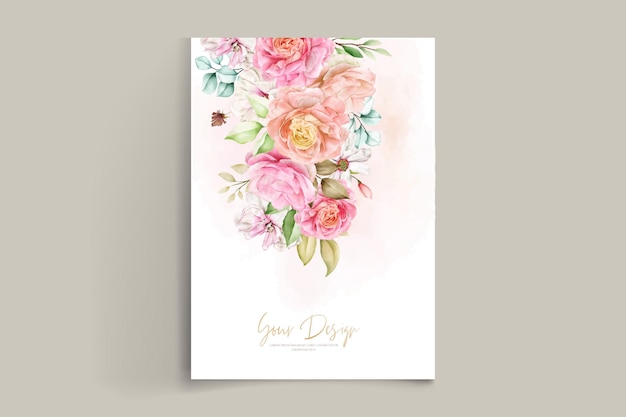 Free Vector elegant watercolor floral background  border and wreath card design