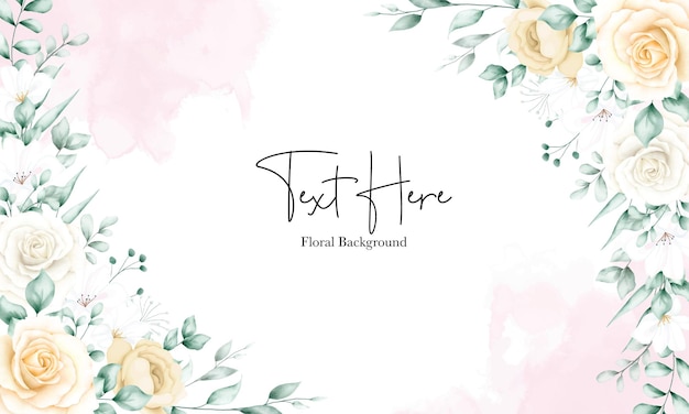 Elegant watercolor floral frame background template