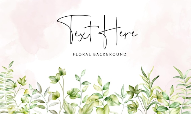 Free vector elegant watercolor greenery leaves floral background