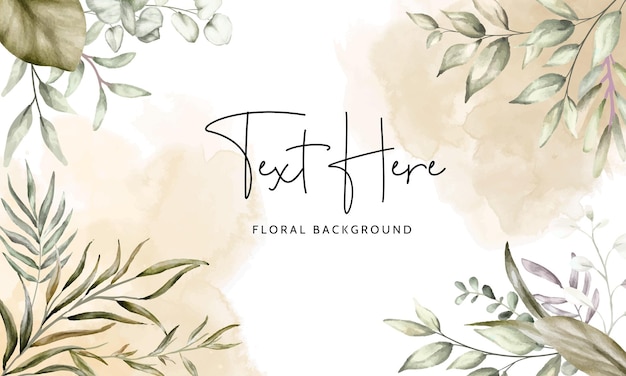 Elegant watercolor hand drawn leaves background