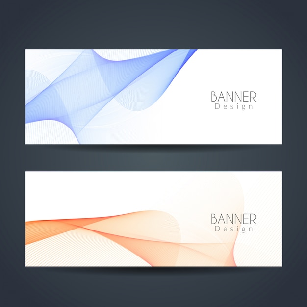 Elegant wavy banners