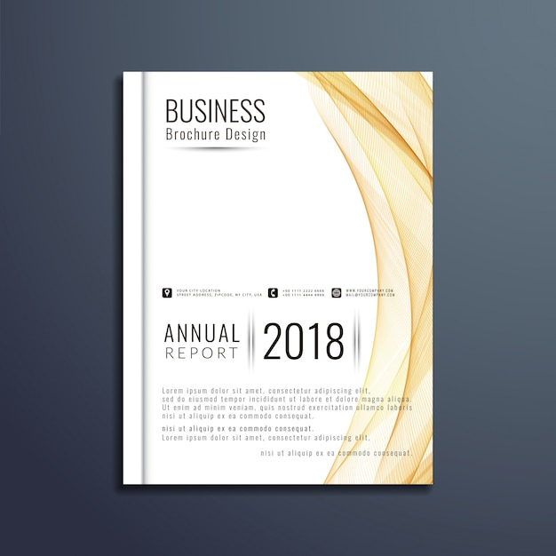 Elegant wavy business brochure template