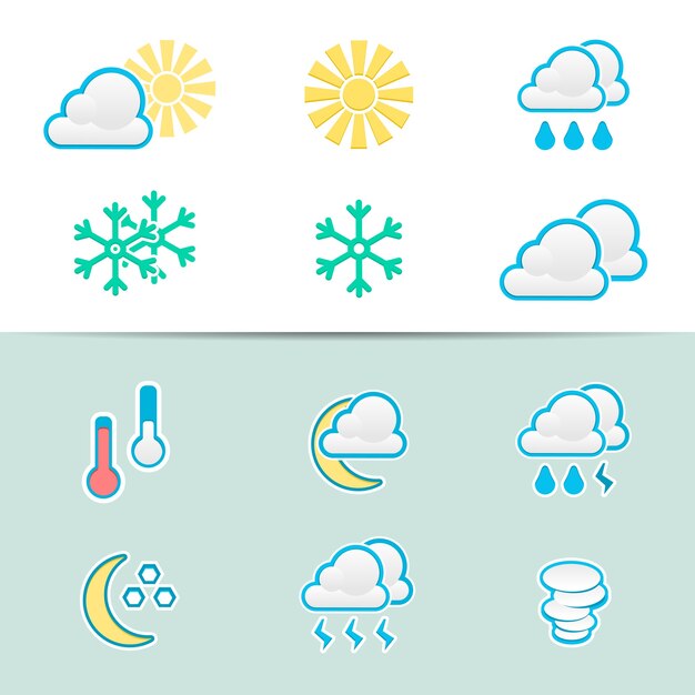 Elegant weather icons set