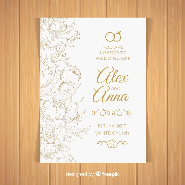 Elegant wedding invitation card template