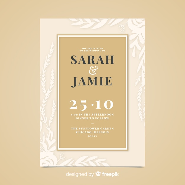 Elegant wedding invitation card template