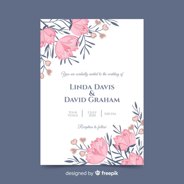 Elegant wedding invitation card template