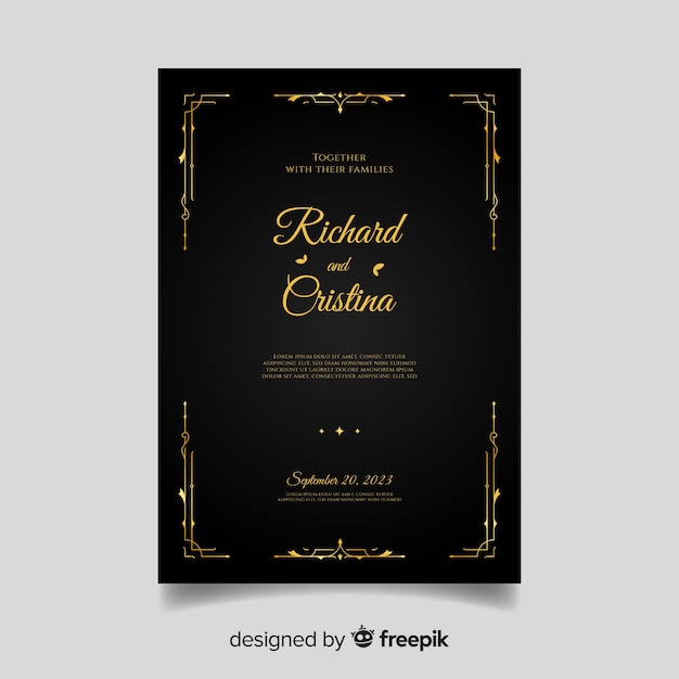 Elegant wedding invitation card template