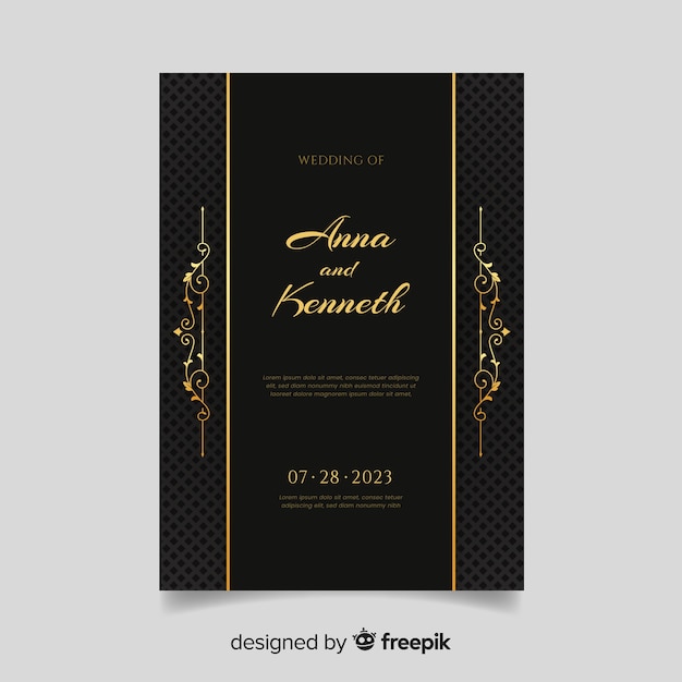 Elegant wedding invitation card template