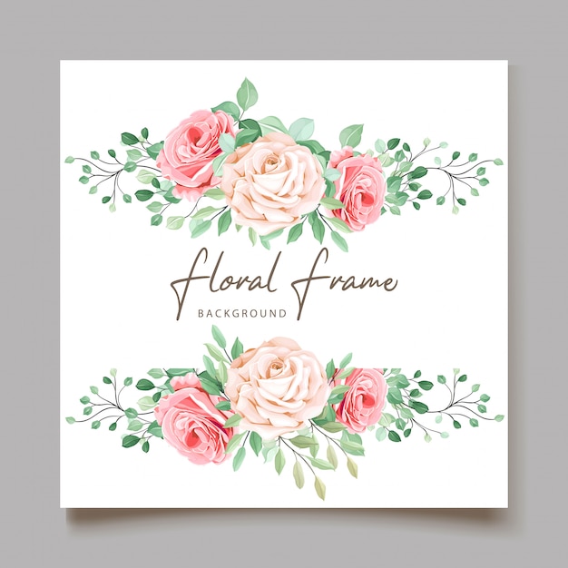 elegant wedding invitation card with beautiful floral