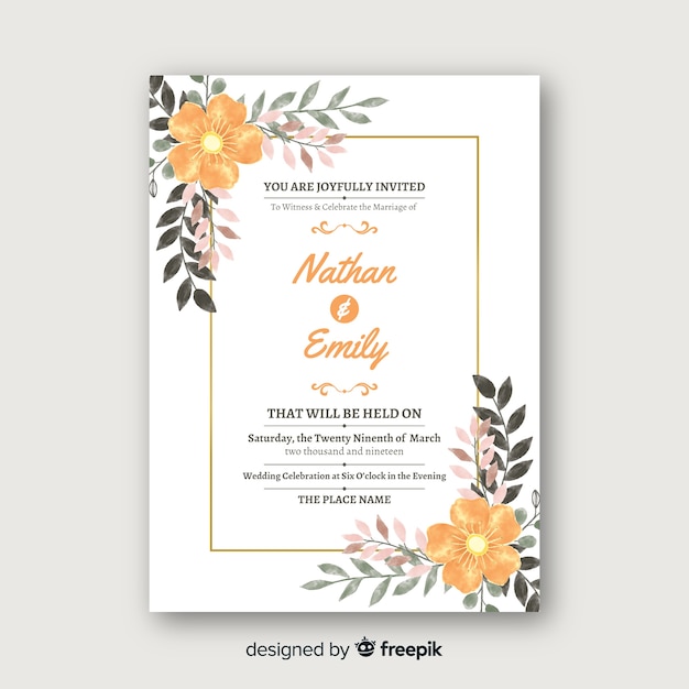 Elegant wedding invitation card