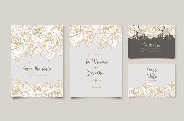 Elegant wedding invitation design with floral motif