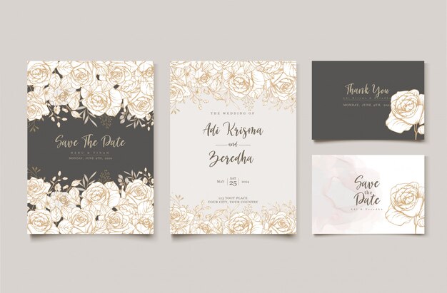 Elegant wedding invitation design with floral motif