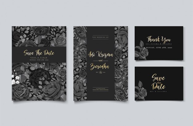 Elegant wedding invitation design with floral motif