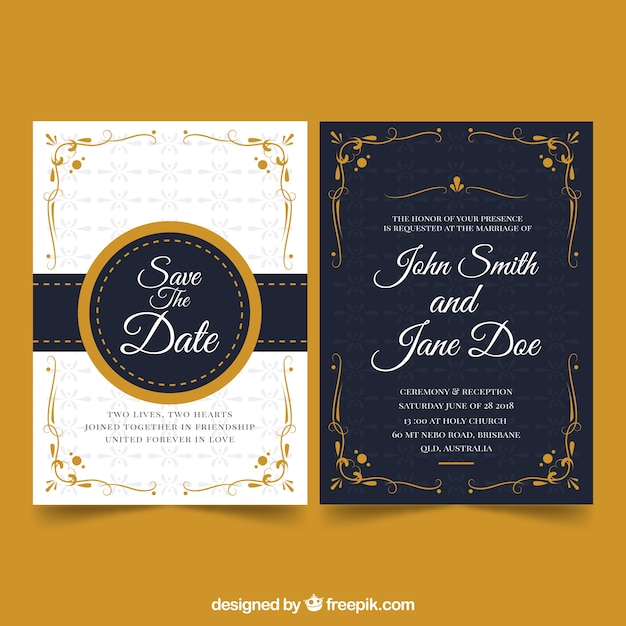 Elegant wedding invitation design