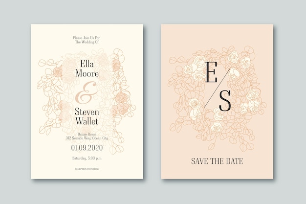 Elegant wedding invitation design