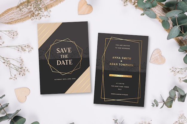 Free Vector elegant wedding invitation design